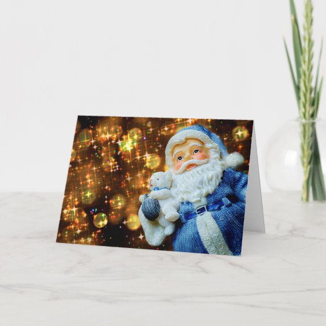 Bärkort för julklapp Jultomten och Baby Polar Helgkort (Framsida)