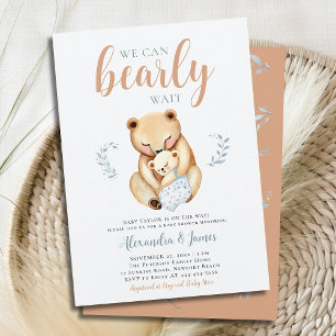 Barly Mamma Bear Unge Woodland Pojke Shower Inbjudningar