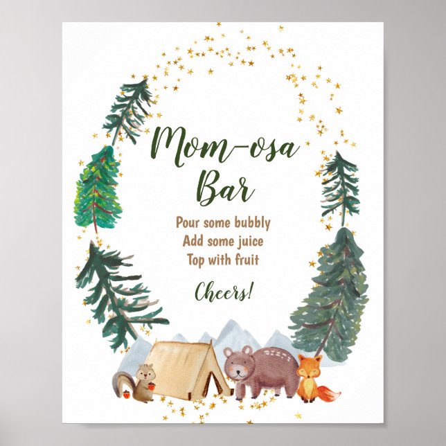 Barly Wait Baby Shower Girl Momosa Pub-tecken Poster (Framsidan)