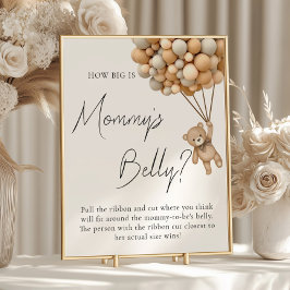 Barly Wait Baby Shower Hur Big Mommys Belly signer Poster