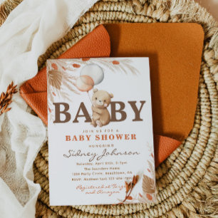 Barly Wait Baby Shower-inbjudan Björnstövel Inbjudningar