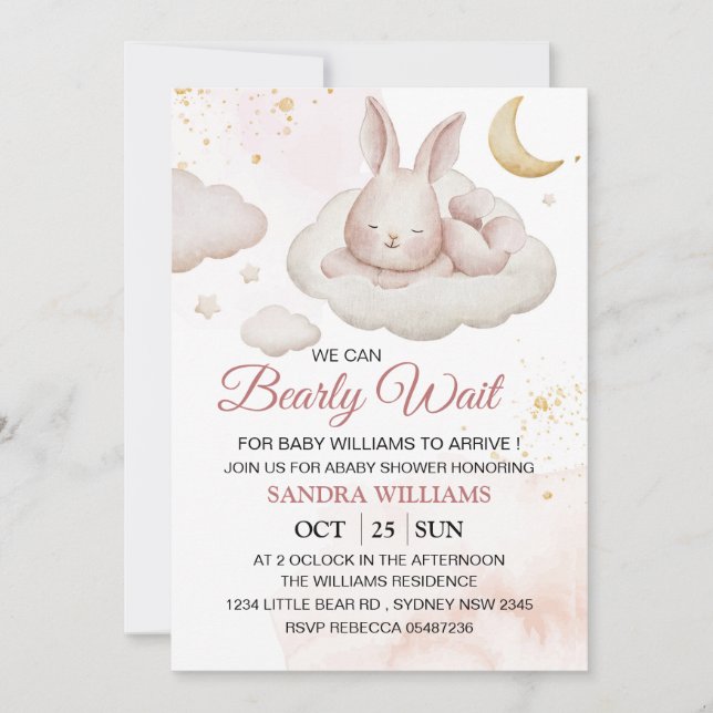 Barly Wait Baby Shower-inbjudan Inbjudningar (Framsida)