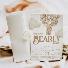 Barly Wait Balloon Gender Neutral Baby Shower Inbjudningar