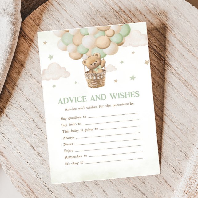 Barly Wait Bear Baby Shower Advice & Önskemål Game (Bearly Wait Bear Baby Shower Game)