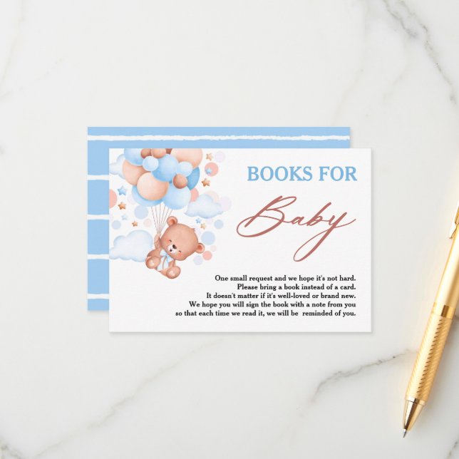 Barly Wait Blue Nalle Bokar för Baby Tilläggskort (Fram/Back In Situ)