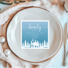 Barly Wait Blue Woodland Baby Napkins Pappersservett