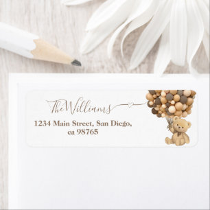 Barly Wait Boho Balloon Neutralt Baby Shower Bok Returadress Etikett