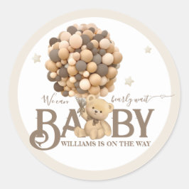 Barly Wait Boho Balloon Neutralt Baby Shower Runt Klistermärke