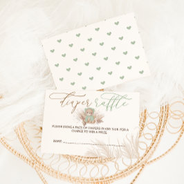Barly Wait Boho Grönt Baby Shower Raffle Tilläggskort