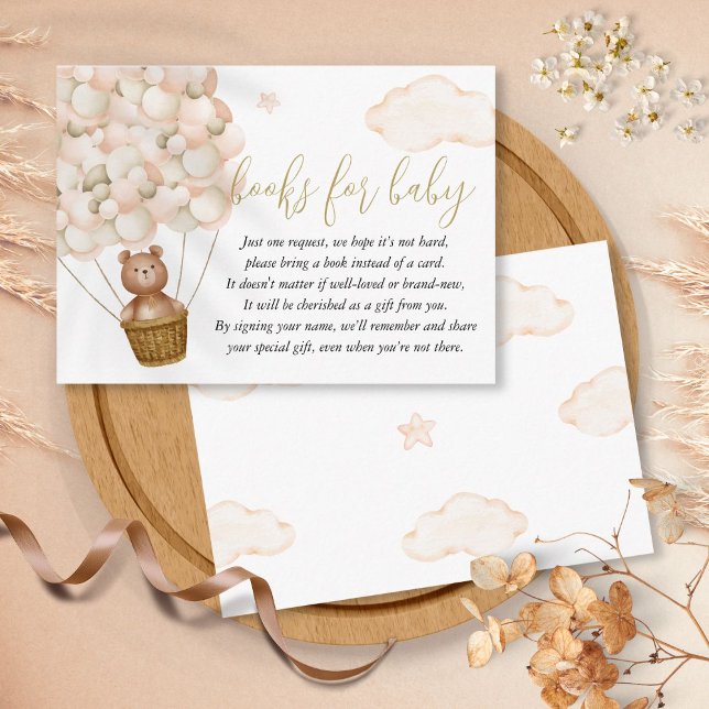 Barly Wait Bokar for Baby Request Baby Shower Tilläggskort (Bearly Wait Books For Baby Request Baby Shower Enclosure Card)