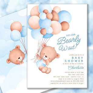 Barly Wait Boy Baby Shower Inbjudningar