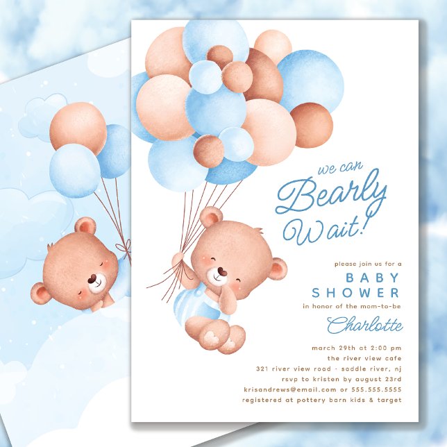 Barly Wait Boy Baby Shower Inbjudningar (Skapare uppladdad)