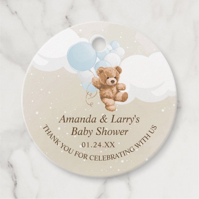 Barly Wait Dusty Blue-Nalle Gåvor Etiketter (Framsida)