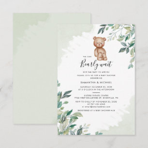 Barly Wait Eucalyptus Löv Par Baby Shower Inbjudningar