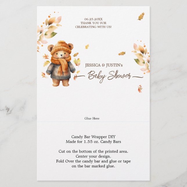 Barly Wait Fall Baby Shower Candy Pub Wrapper (Framsida)