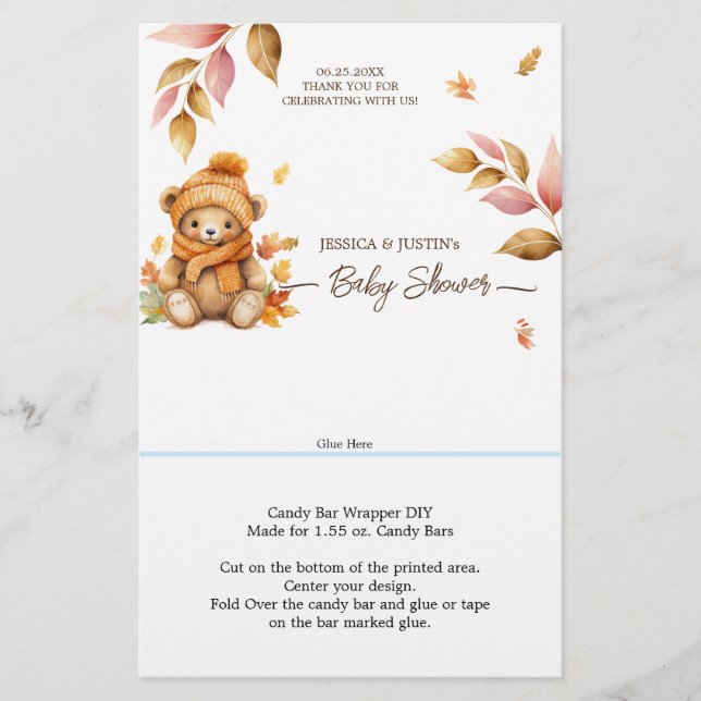 Barly Wait Fall Baby Shower Candy Pub Wrapper (Framsida)