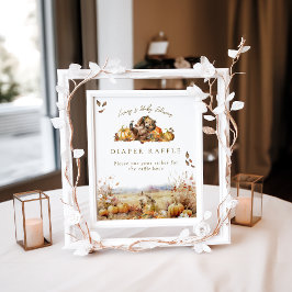 Barly Wait Fall Woodland Baby Shower Diskontra Poster