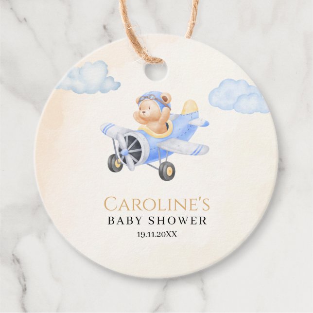 Barly Wait Fear Bear Kön Neutral Baby Shower Gåvor Etiketter (Framsida)