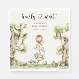 Barly Wait Gender Neutral Baby Shower Woodland Pappersservett