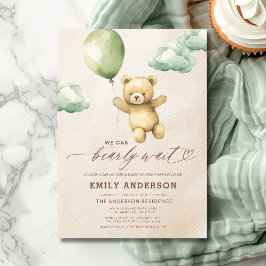 Barly Wait Gender Neutral Grönt Baby Shower Inbjudningar