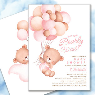 Barly Wait Girl Baby Shower-inbjudan Inbjudningar