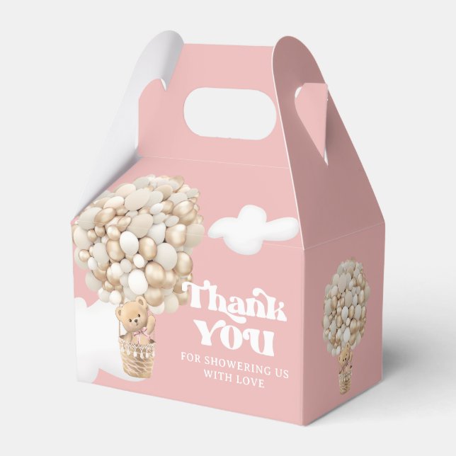 Barly Wait Girl Bear Balloon Baby Shower Presentaskar (Framsidan Sidan)