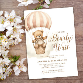 Barly Wait Girl Nalle Baby Shower Inbjudningar