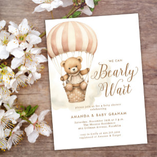 Barly Wait Girl Nalle Baby Shower Inbjudningar