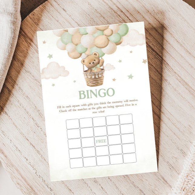 Barly Wait Grönt Bear Baby Shower Bingo Game (Bearly Wait Bear Baby Shower Bingo Game)