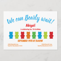 Barly Wait Gummy Bear Kid:s födelsedagsinbjudan