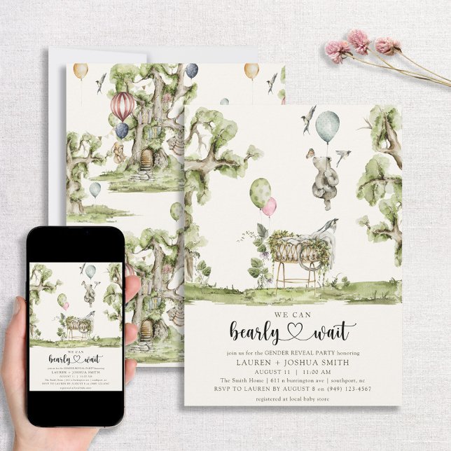 Barly Wait Heart Gender Reveal Party Inbjudningar (Skapare uppladdad)