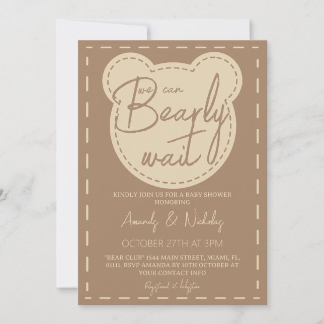 Barly Wait Modern Cute Boy Baby Shower Inbjudningar (Framsida)