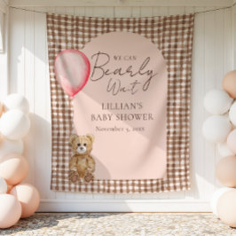 Barly Wait Nalle Girl Baby Shower BackDrop