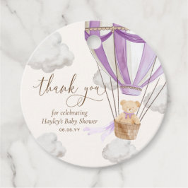 Barly Wait Nalle Lilac Tack Baby Shower Gåvor Etiketter