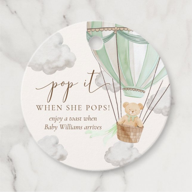 Barly Wait Nalle Mint poppade det när hon kom Gåvor Etiketter (Framsida)