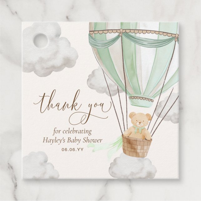 Barly Wait Nalle Mint Tack Baby Shower Gåvor Etiketter (Framsida)