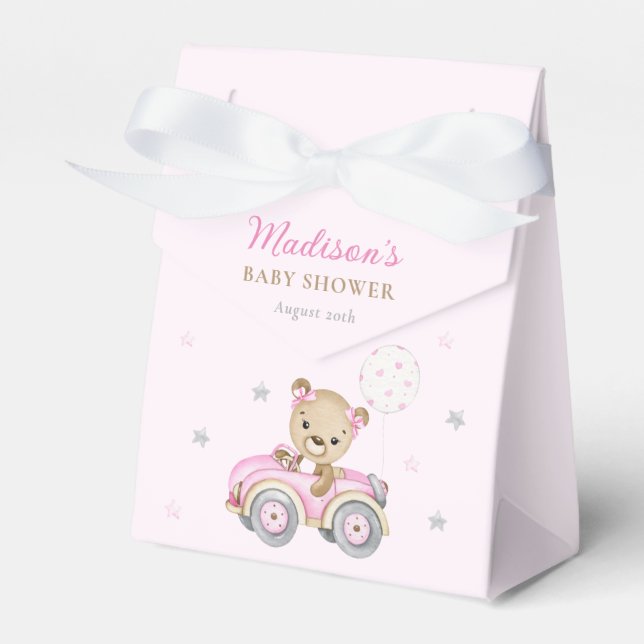 Barly Wait Nalle Rosa Girl Baby Shower Presentaskar (Framsidan Sidan)