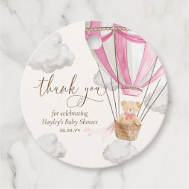 Barly Wait Nalle Rosa Tack Baby Shower Gåvor Etiketter