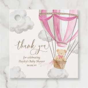Barly Wait Nalle Rosa Tack Baby Shower Gåvor Etiketter
