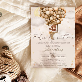 Barly Wait Neutralt Luft Balloon Teddy Baby Shower Inbjudningar