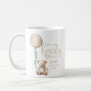 Barly Wait Neutralt Nalle Baby Shower Coffee Kaffemugg