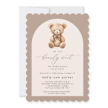 Barly Wait Neutralt Simple Baby Shower-inbjudan
