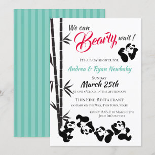 Barly Wait Panda Baby Shower Inbjudningar