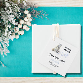 Barly Wait Polar Bear Blue Boy Winter Baby Shower Gåvor Etiketter