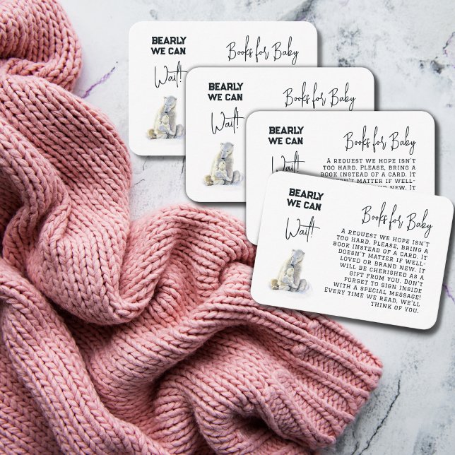 Barly Wait Polar Bear Bokar for Baby Shower Game Tilläggskort (Skapare uppladdad)