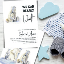 Barly Wait Polar Bear Rosa Girl Baby Shower
