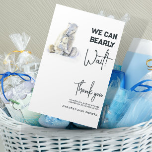 Barly Wait Polar Bear Rosa Girl Baby Shower Tack Kort