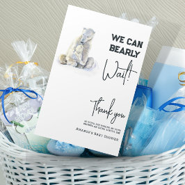 Barly Wait Polar Bear Rosa Girl Baby Shower Tack Kort