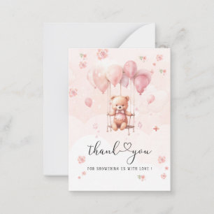 Barly Wait Rosa Flowers Watercolor Baby dusch Anteckningskort