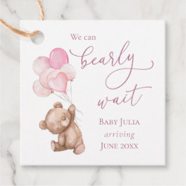 Barly Wait Rosa Nalle Baby Shower Gåvor Etiketter